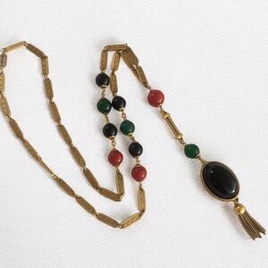 Unique Tassel Pendant Colorful Bead Necklace